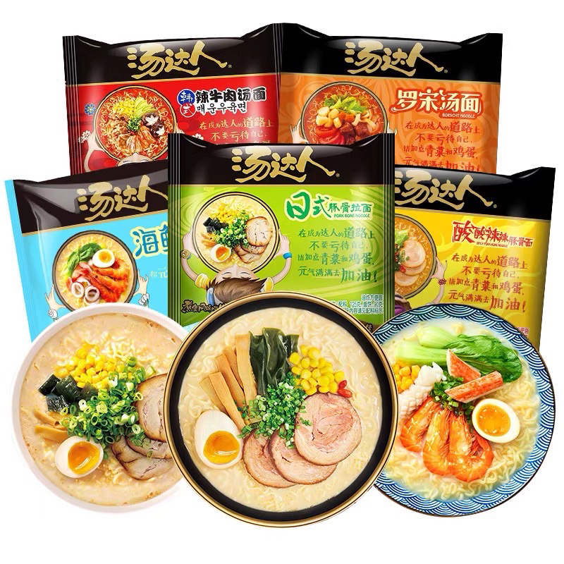 มาม่าจีนแบบซอง 统一汤达人方便面 125g :เส้นนุ่ม ซุปเจ้นน