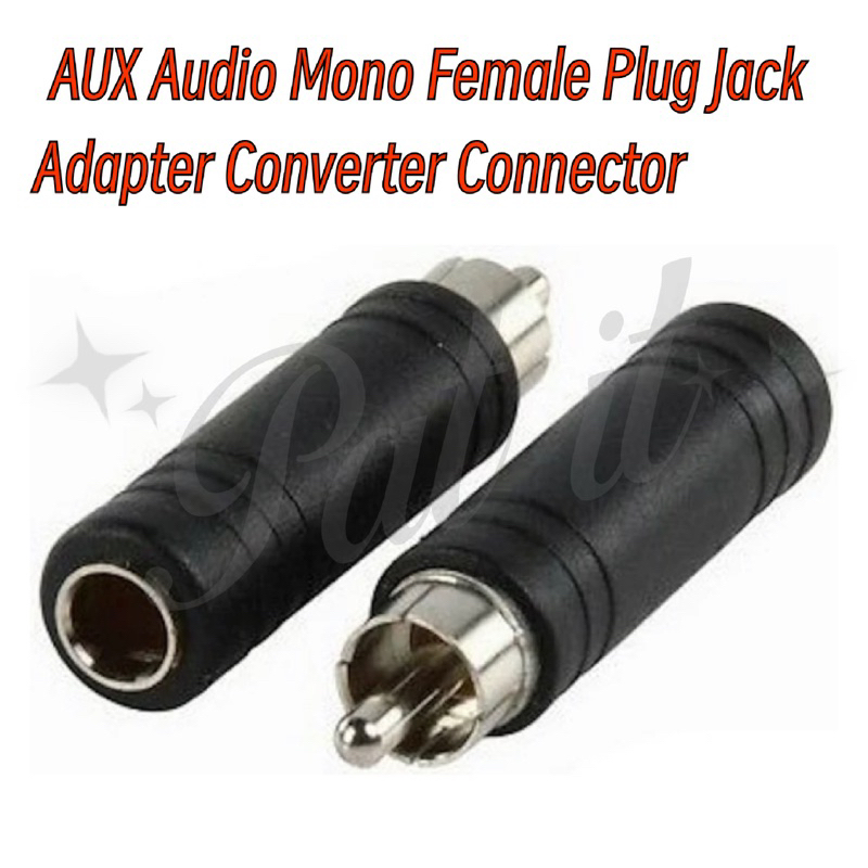 ตัวแจ็ค RCA ตัวผู้ ออก 6.35 มม. AUX Audio Mono Female Plug Jack Adapter Converter Connector ราคาต่อตัว