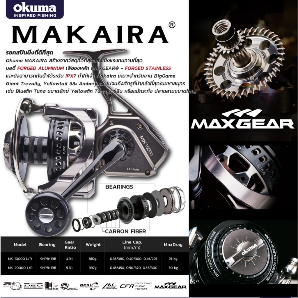 รอก Okuma Makaira Spinning Reel