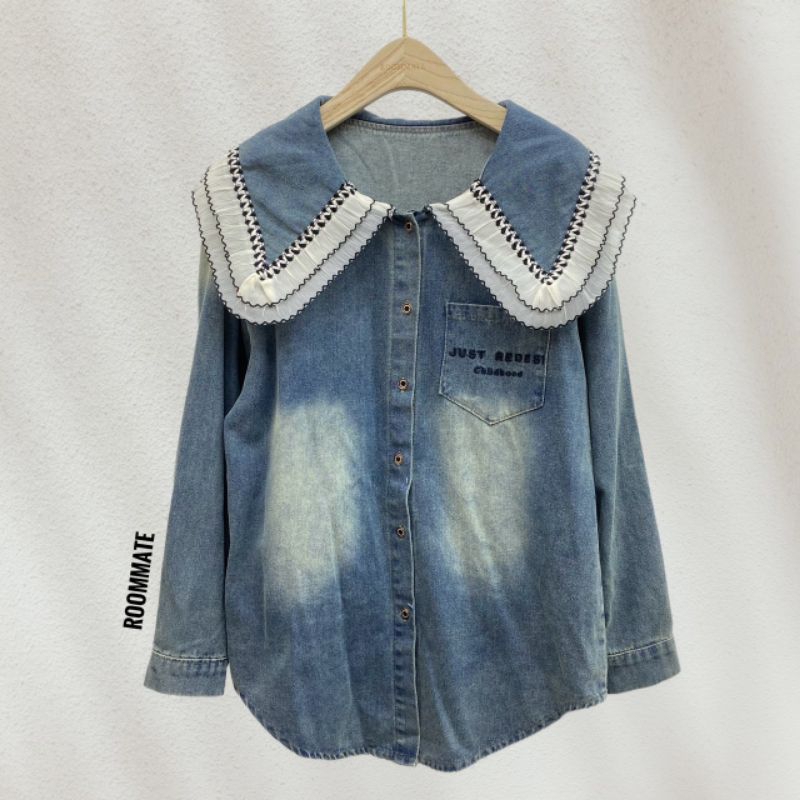 RM#เสื้อยีนส์#เสื้อคอบัว