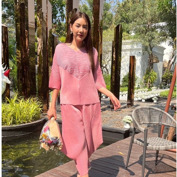 NOOZZSHOP 6311144 ชุดเซ็ตผ้าพลีท ชุดเซ็ตสำหรับออกงาน - รูปที่ 4