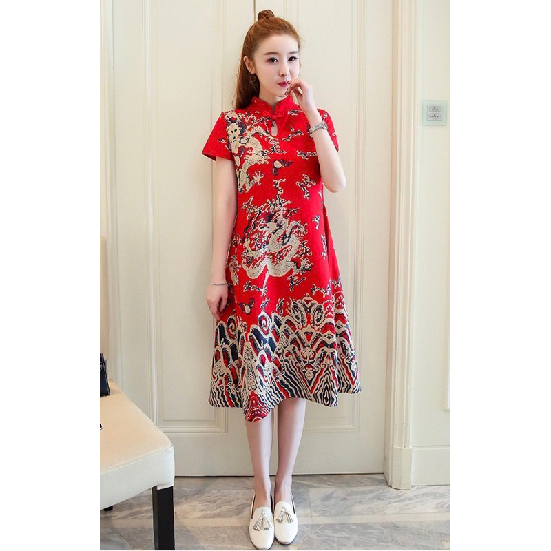 ชุดเดรสกี่เพ้าคลุมท้อง กี่เพ้าคลุมท้อง - รูปที่ 2