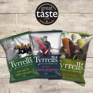 [Best Before 08-Aug-2026]Tyrrells Sea Salt & Black Pepper Sharing Crisps 150g ทิเรลส์ มันฝรั่งอบกรอบรสเกลือทะเลและพริกไท