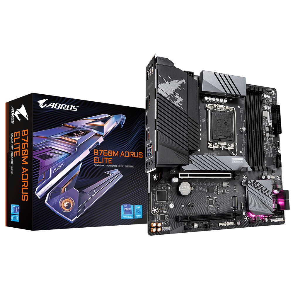 MAINBOARD (เมนบอร์ด) GIGABYTE B760M AORUS ELITE (REV. 1.0) (DDR5) (SOCKET LGA 1700) (MICRO-ATX) -3 YEARS