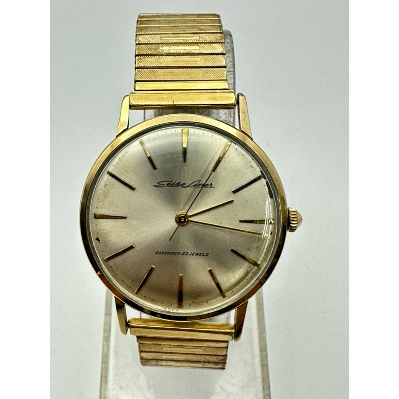 Seiko Liner Diashock 23 Jewels ระบบไขลาน ตัวเรือน ทอง14K Gold Filled นาฬิกาผู้ชาย มือสองของแท้