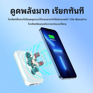 พาวเวอร์แบงค์ไร้สาย 10000mah ซาร์จเร็ว PD 20W Magnetic Powerbank แม่เหล็ก แบบพกพา ที่ชาร์จไร้สาย แบตสำรองไร้สาย