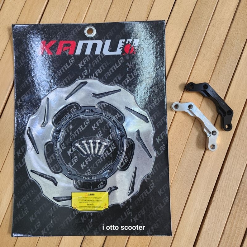 Kamui | ชุดเบรค Vespa S, Lx จานดิส ขนาด 212มม และ ขาจับปั๊ม 2pot (84มม), ปักข้าง, ด้วง