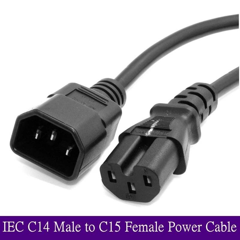 สายเอซีมอนิเตอร์ หัวร่อง 3x1mm, 3×1.5mm ยาว 1.8-3เมตร 250V 10a IEC320 C13 C14 C15 AC UPS PDU