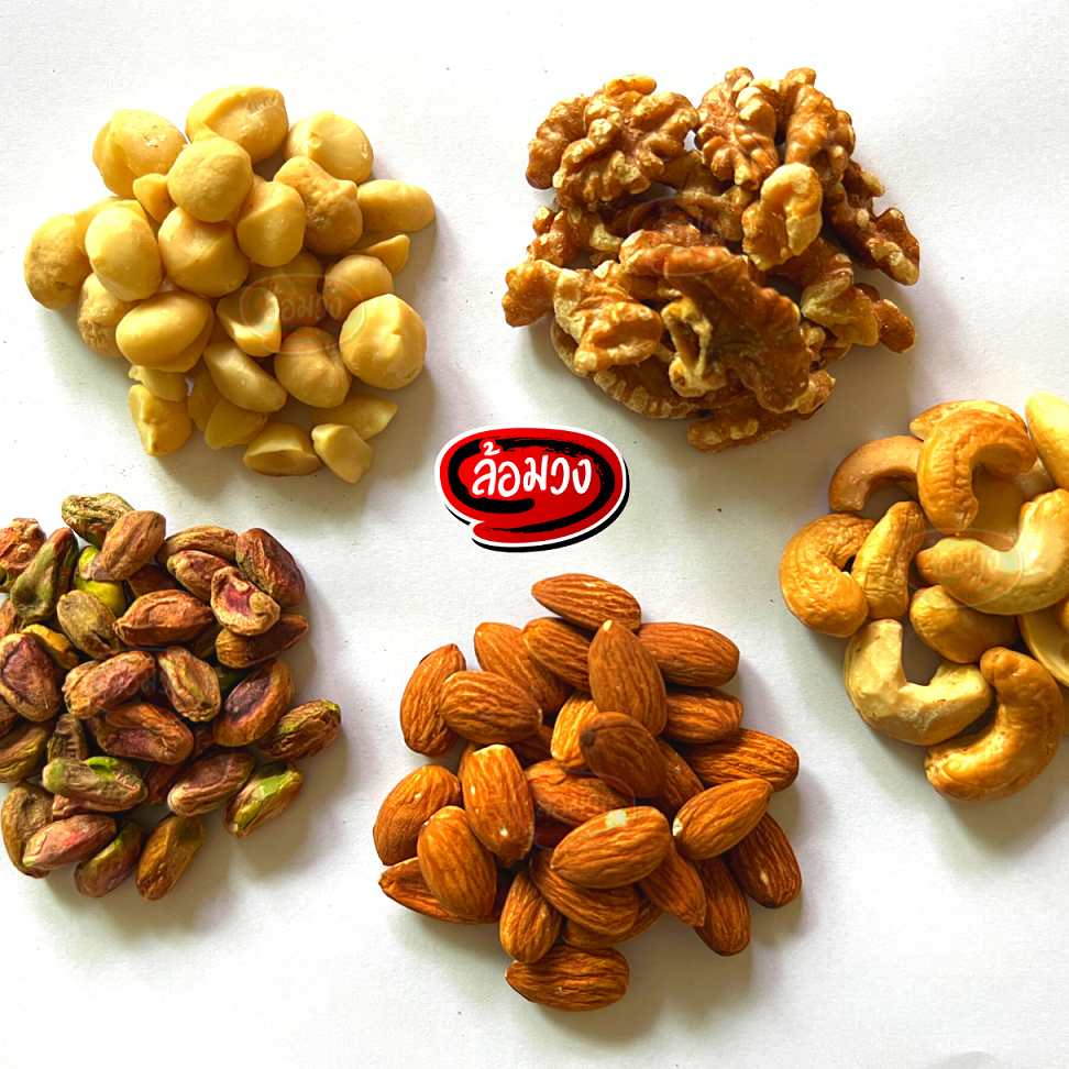 ธัญพืชรวม 5 ชนิด บรรจุกระปุก by ล้อมวง มะม่วงหิมพานต์ อัลมอนด์ พิสตาชิโอ แมคคาเดเมีย วอลนัท ธัญพืช
