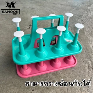ที่คว่ำแก้ว 8 ใบ พร้อมที่หิ้ว แบบน็อคดาวน์ สีพาสเทล BIGONE