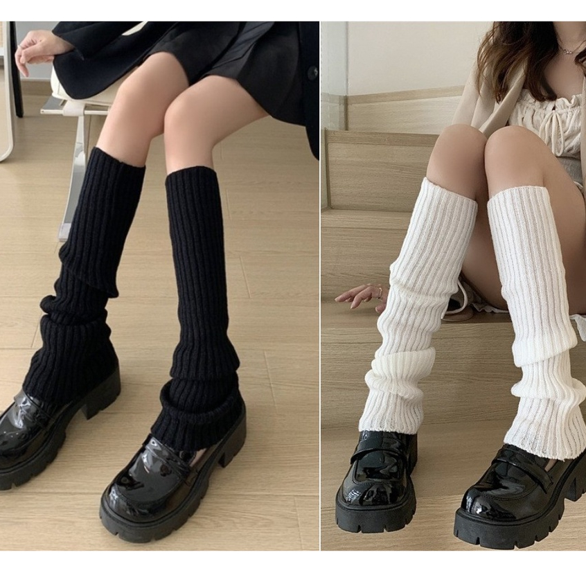 ถุงเท้าถักสไตล์ญี่ปุ่น เรียบง่ายและมีสไตล์ หนาและอบอุ่น