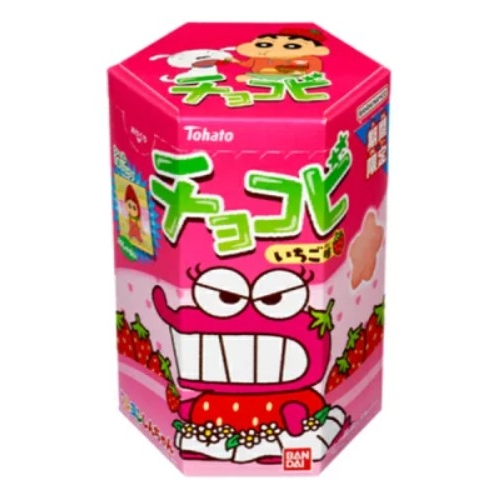 [พร้อมส่ง]Tohato Strawberry Chocobi  ขนมชินจัง รสสตรอเบอร์รี่รสหวานอมเปรี้ยว