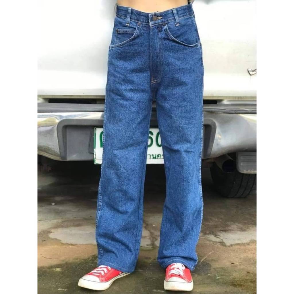 ยีนส์ทรงกระบอกใหญ่วินเทจ ใส่ได้ทั้ง ชาย/หญิง ผ้าใส่สบาย พร้อมส่ง