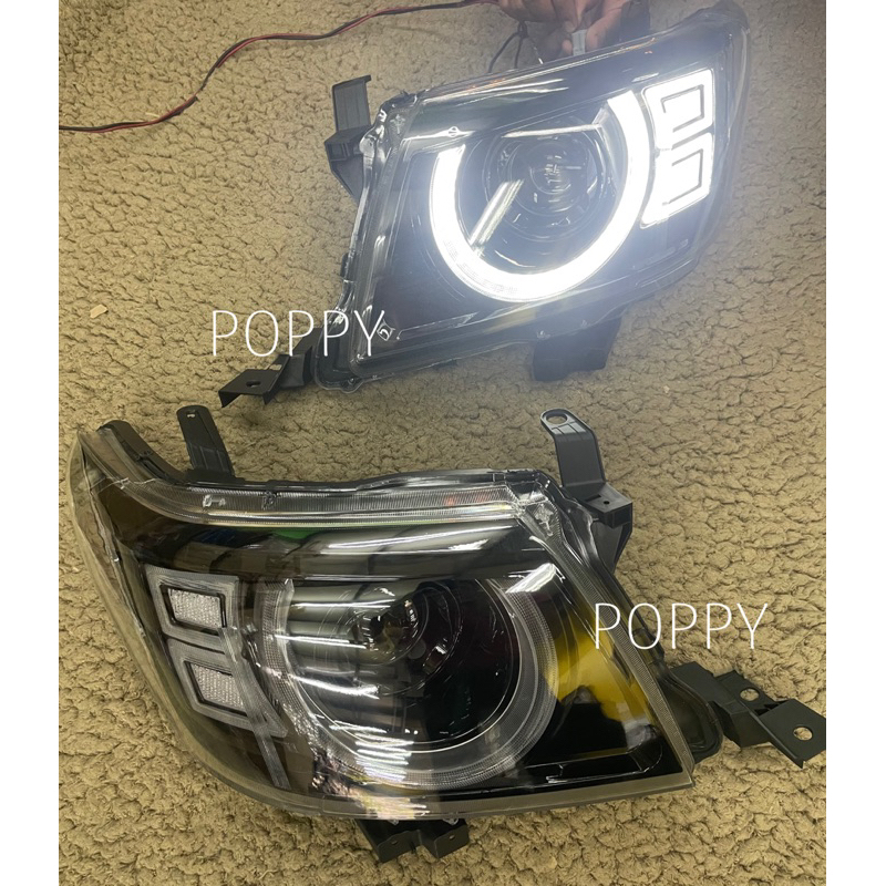 ไฟหน้า ไฟหน้าแต่ง โปร เจ็คเตอร์ โคมดำ โตโยต้า วีโก้แชมป์ ลาย ตัว U LED ไฟเลี้ยววิ่งTOYOTA VIGO CHAMP ปี 2011 2012