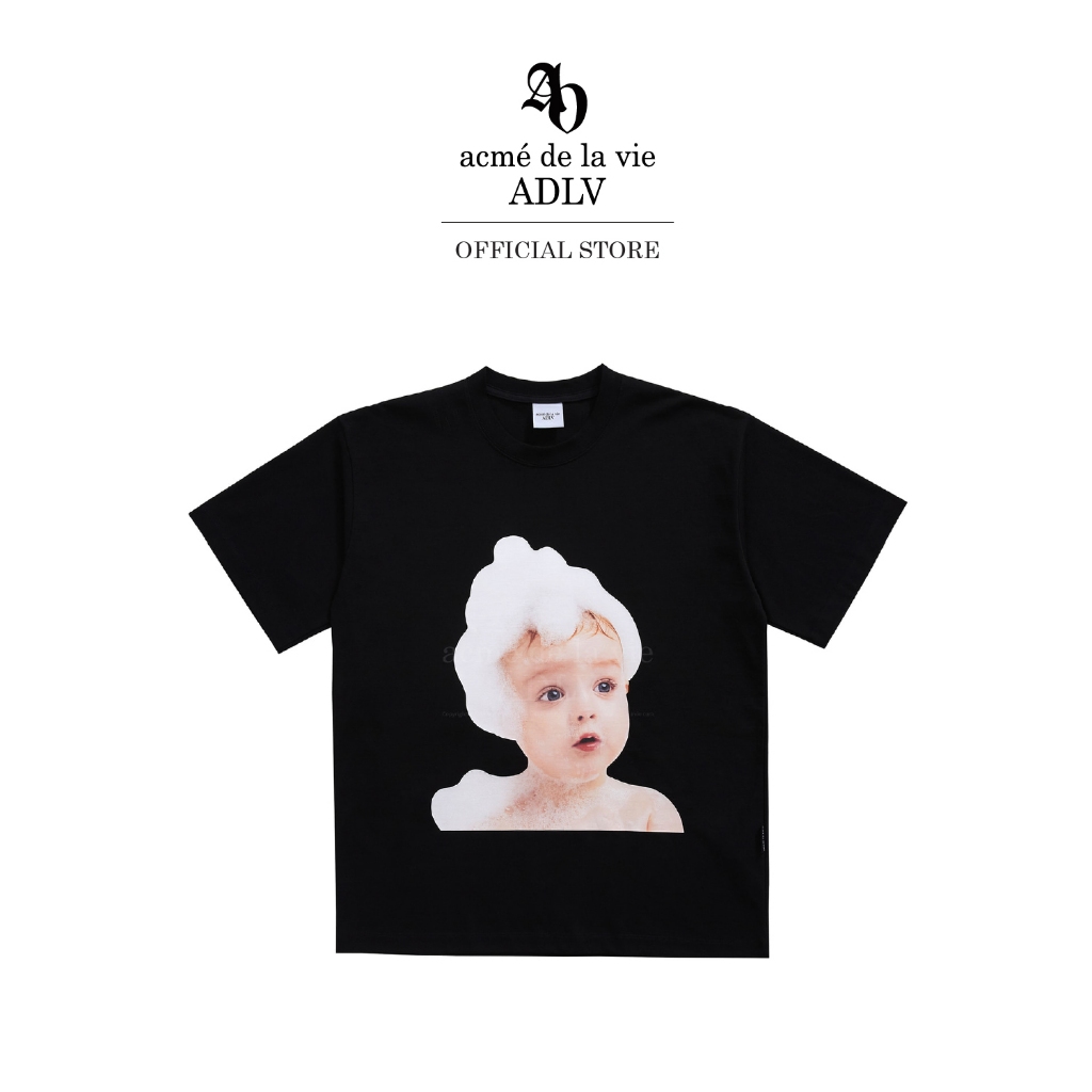 ADLV เสื้อยืด Oversize Baby Face Short Sleeve T-Shirt Black Bubble Black (50131OBFSSUF3BKXX)