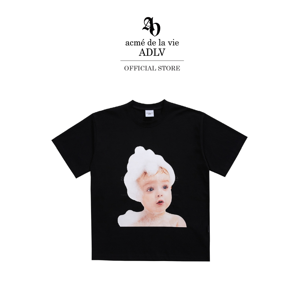 ADLV [acme de la vie] เสื้อยืด Oversize รุ่น Baby Face Short Sleeve T-Shirt Black Bubble Black (50131OBFSSU_F3BKXX)