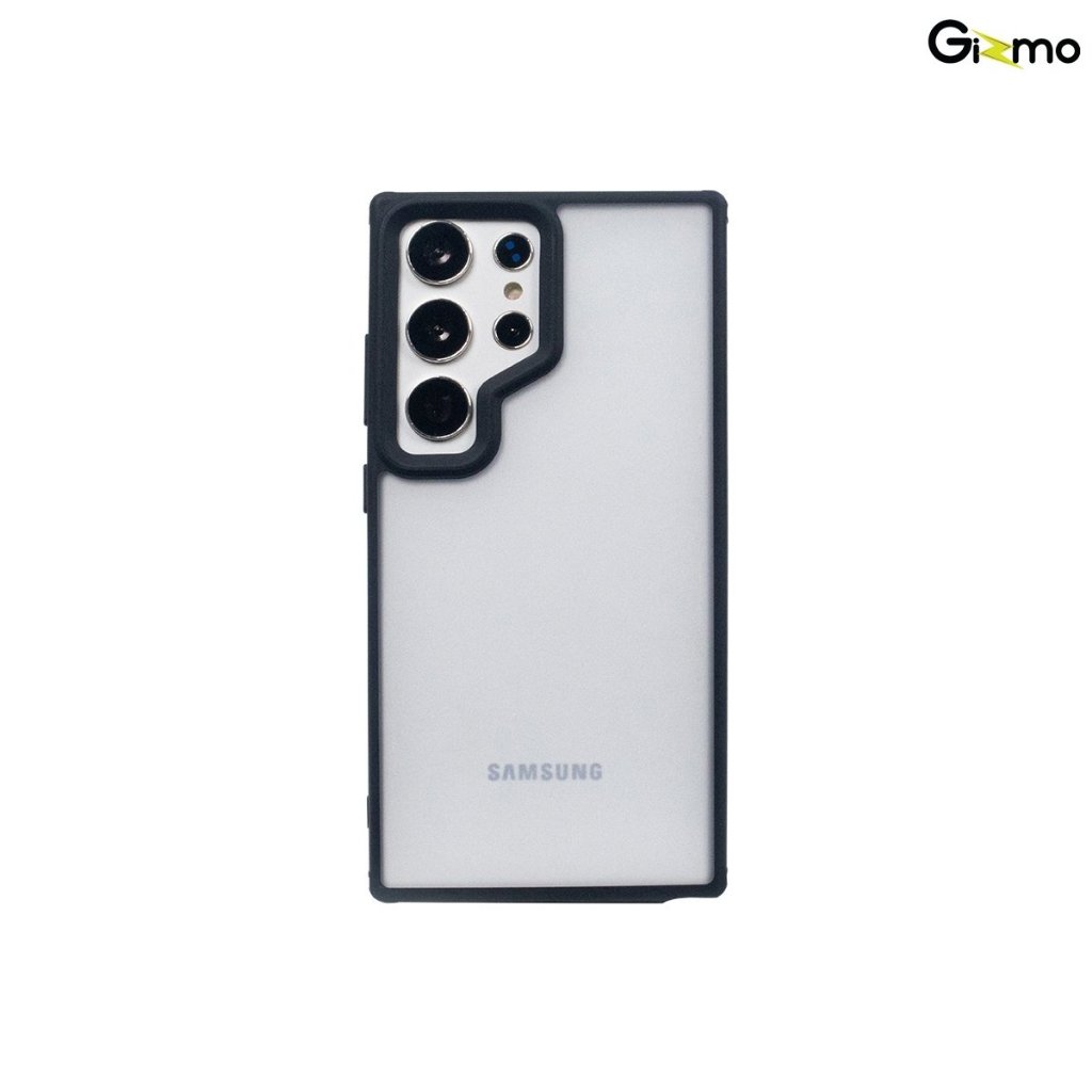 Gizmo รุ่น S24 Ultra เคสใส-แมท ขอบดำ เคสกันกระแทก กันรอยขีดข่วน กันรอยนิ้วมือ Fusion Strong X Case