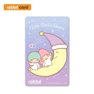 RABBIT LITTLE TWIN STARS สีม่วง บัตรแรบบิท สำหรับบุคลทั่วไป แถมฟรีเข็มกลัด