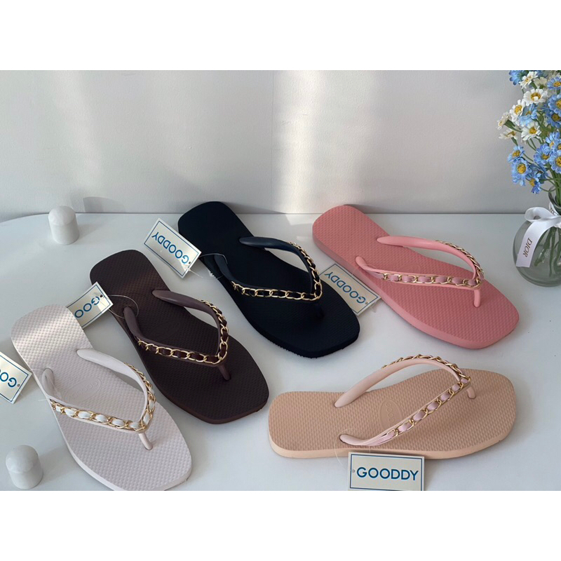 Bwr 32 รองเท้าแตะฟองน้ำร้อยโซ่ GOODDY แฟชั่น💥พร้อมส่ง💥