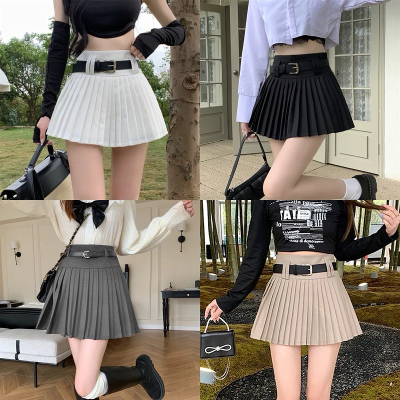 กระโปรงพลีส จีบทวิส ไม่มีเข็มขัด งานผ้าCustom พร้อมส่งจากไทย แมชชิ่งง่าย แต่งตัวง่ายสไตล์เกาหลี ผ้าใส่สบาย มีซับในไม่โป๊