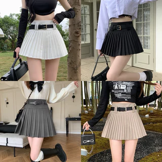 กระโปรงพลีส จีบทวิส ไม่มีเข็มขัด งานผ้าCustom พร้อมส่งจากไทย แมชชิ่งง่าย แต่งตัวง่ายสไตล์เกาหลี ผ้าใส่สบาย มีซับในไม่โป๊