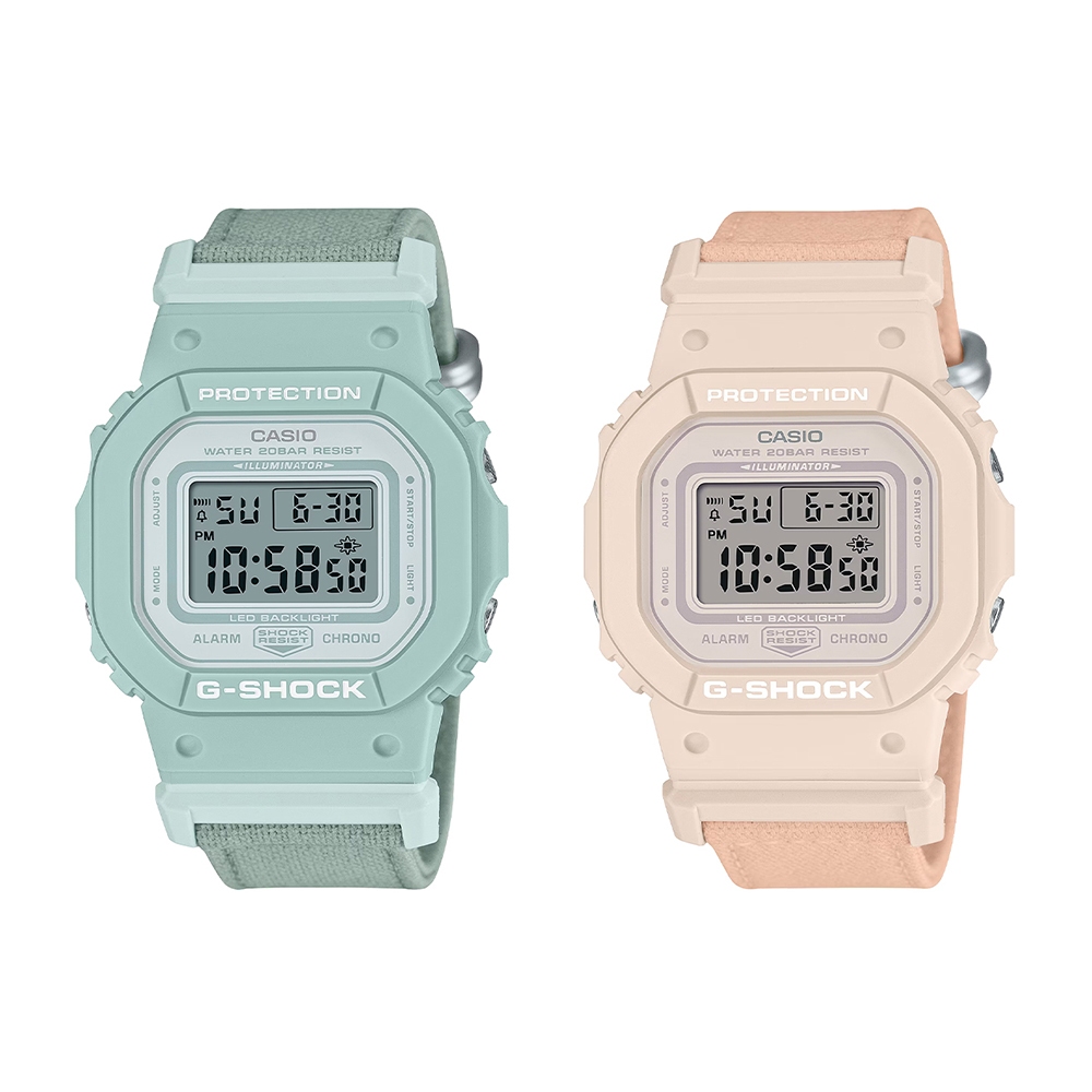 Casio G-Shock Mini นาฬิกาข้อมือผู้หญิง สายผ้า รุ่น GMD-S5600,GMD-S5600CT,(GMD-S5600CT-3, GMD-S5600CT