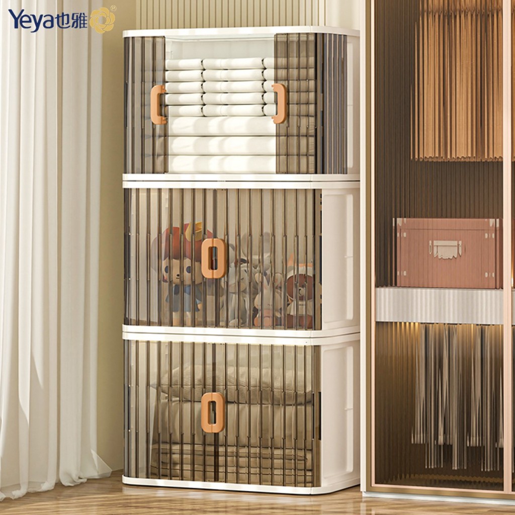 กล่องเก็บของพับได้➡️สไลด์บานโค้งหน้า⬅️ เปิดกว้าง 180 องศา เปิดได้ 2 ด้าน เปิดแบบ Shutter ซ้อนได้ มีล้อ พร้อมส่ง