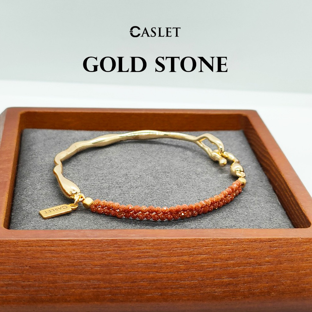 CASLET กำไลหินแท้ ทรายทอง - Gold Stone ความร่ำรวย ความสำเร็จ