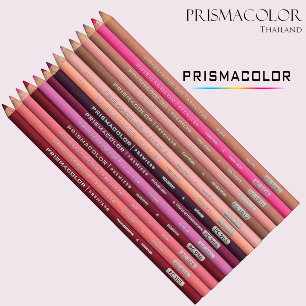 ดินสอสีไม้ กันน้ำ ระบายนุ่มลื่น Prismacolor Premier Soft Core จำหน่ายแบบแยกแท่ง (กลุ่มสีชมพู)