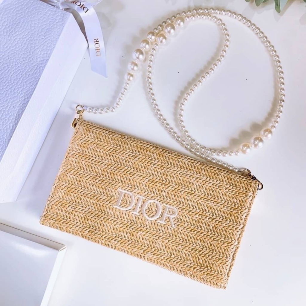 กระเป๋าสะพาย Dior Pouch Summer Collection กระเป๋าสานทรงแบน