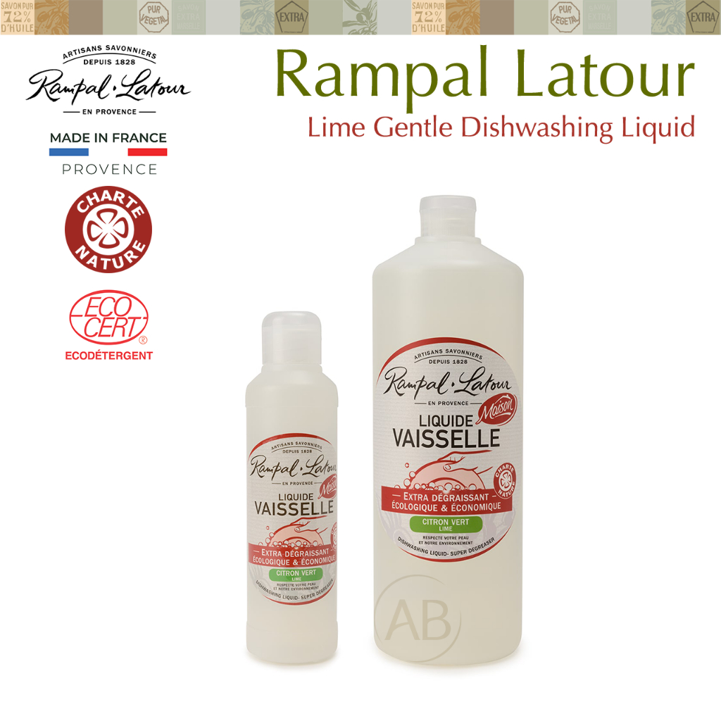 รอมปาล ลาตัวร์ ไลม์ ดิชวอชท์ ลิควิด น้ำยาล้างจานฝรั่งเศส กลิ่นมะนาว - Rampal Latour Lime Dishwashing Liquid