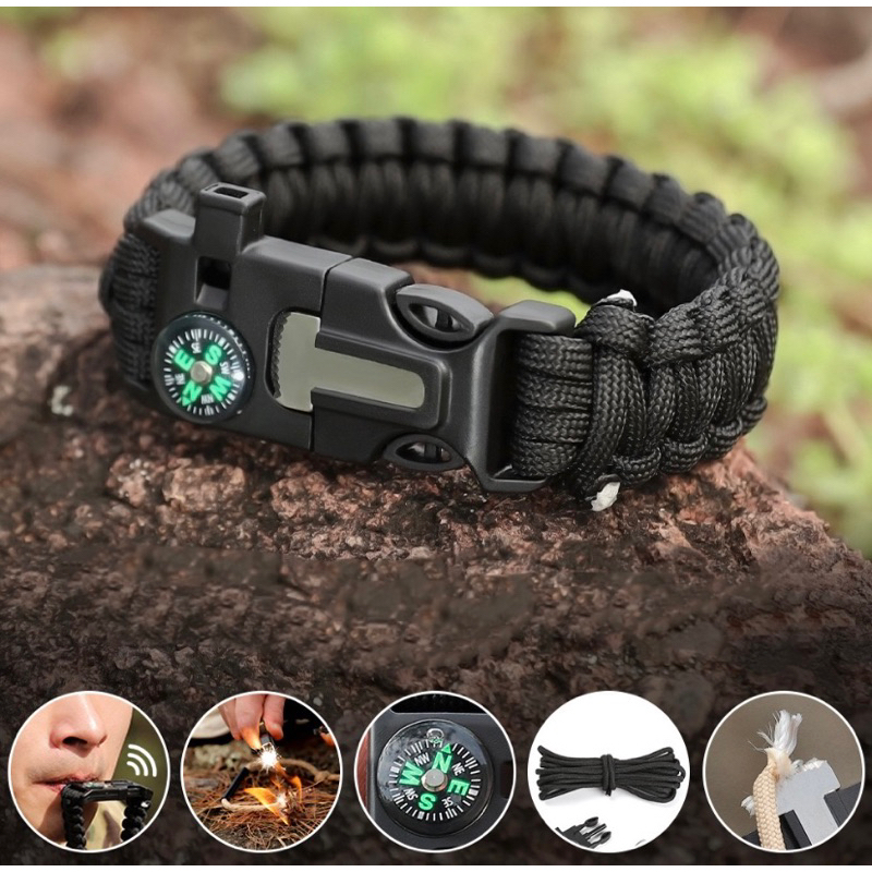 สายรัดข้อมือ เชือกพาราคอร์ดอเนกประสงค์ อุปกรณ์เดินป่า รหัส CP003 พร้อมส่ง ราคาถูก
