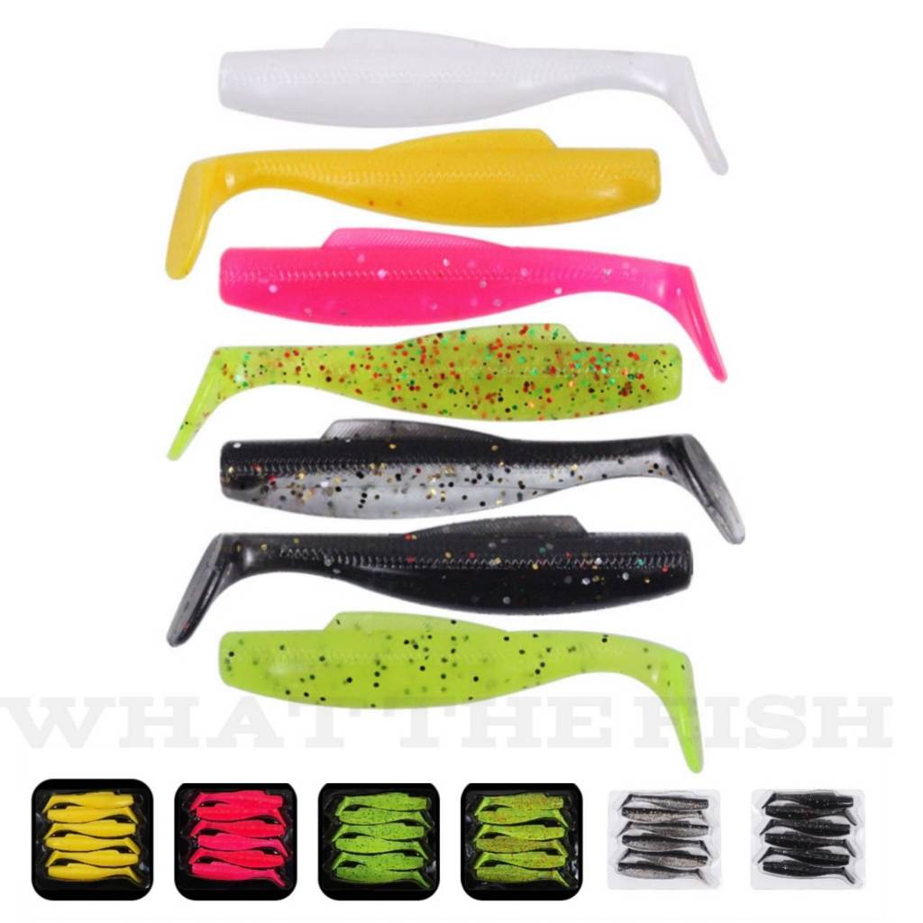 ปลายางทรงซีแมน 8cm 3.5g ซองละ 6 ตัว เหนียวนุ่ม ปลายางตกช่อน ร้าน What the fish รุ่น R124