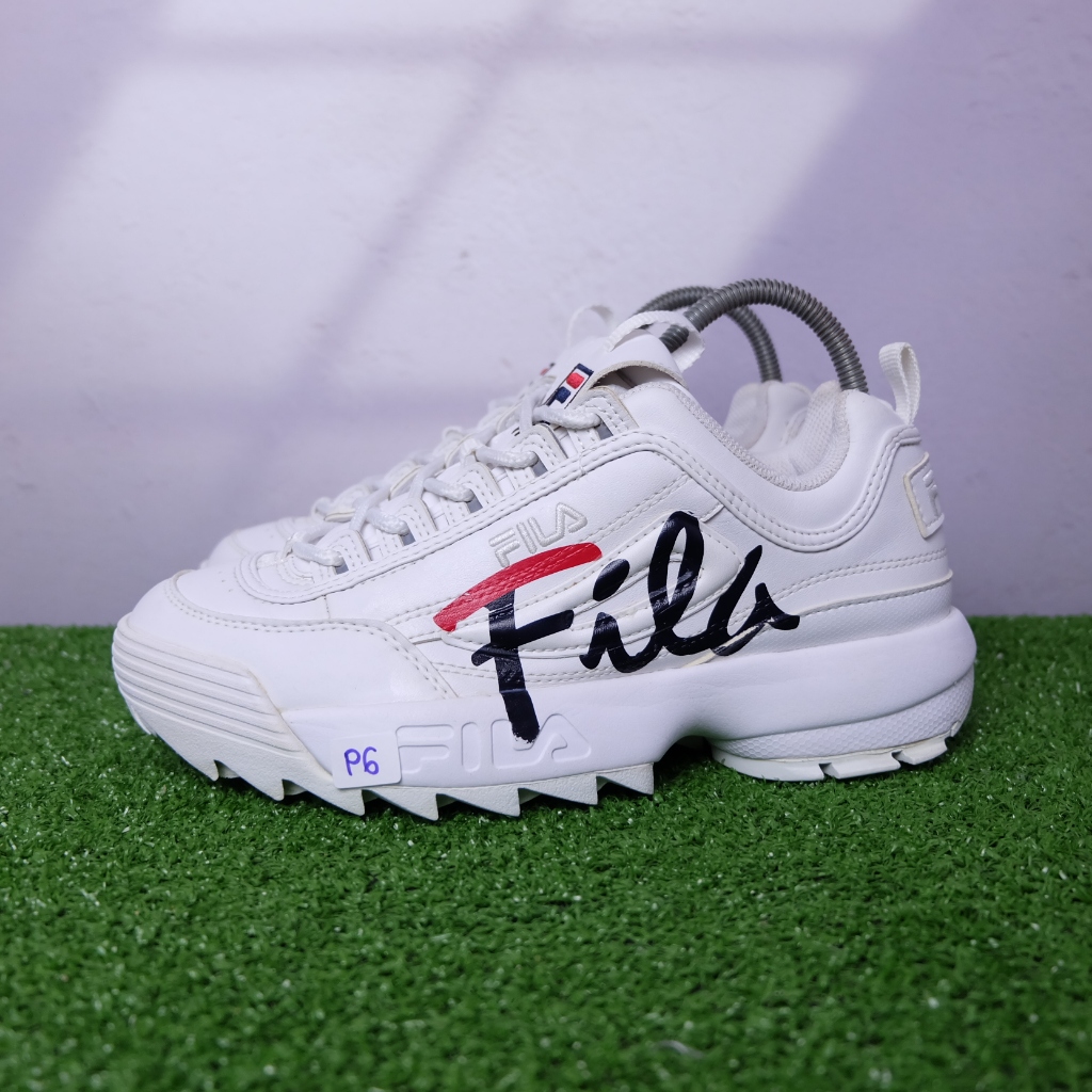 (38.5/24.5 cm) Fila Disruptor Unisex Sneakers ฟีล่า มือ2ของแท้💯 รองเท้าผ้าใบเกาหลีผู้หญิง