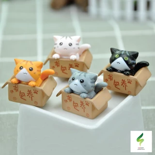 โมเดลแมวจิ๋ว ตุ๊กตาแมวจิ๋ว สำหรับตกแต่งสวน บ้าน คอนโซลรถ อื่นๆ