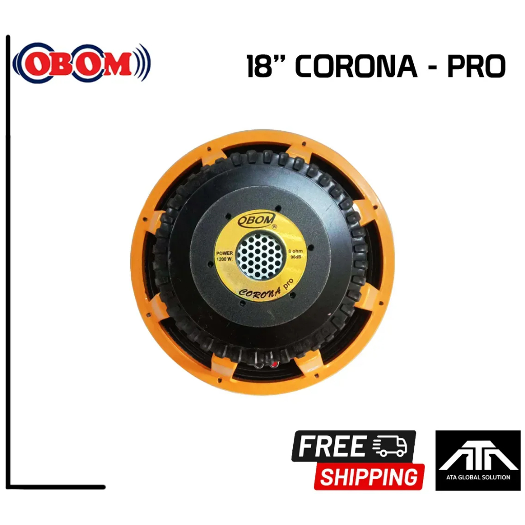 ( แพ็ค 1 ชิ้น ) ดอกลำโพง 18 นิ้ว OBOM 18" CORONA-PRO 1200 W 8 Ohm ดอกลำโพง 18 นิ้ว โอบอ้อม 18 นิ้ว โคโรนา โปร 1200 วัตต์