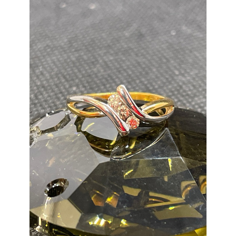 สินค้าหลุดจำนำแหวนทอง9K(375)หนัก1.78กรัมไซต์53เพชรแท้5/6/7ตังค์ไซต์ละ1เม็ด N color สวยสมบูรณ์