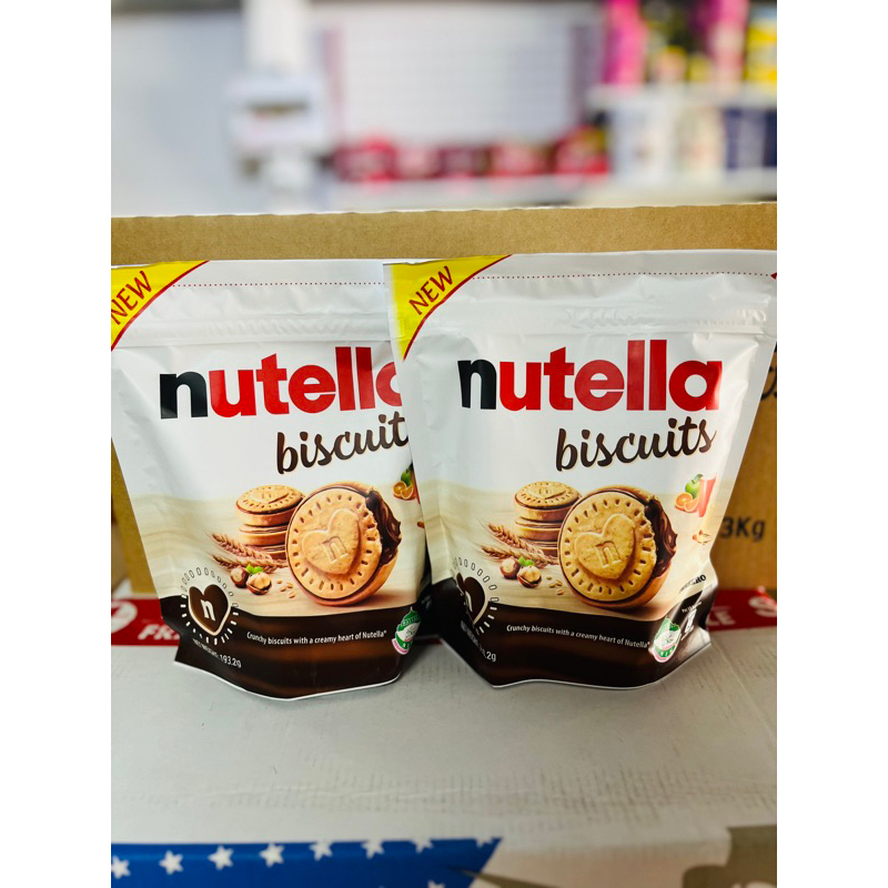Nutella Biscuits นูเทลล่า บิสกิตสอดไส้ครีมโกโก้ผสมเฮเซลนัท บิสกิตสอดไส้นูเทลล่า ขนาด 192.3 กรัม