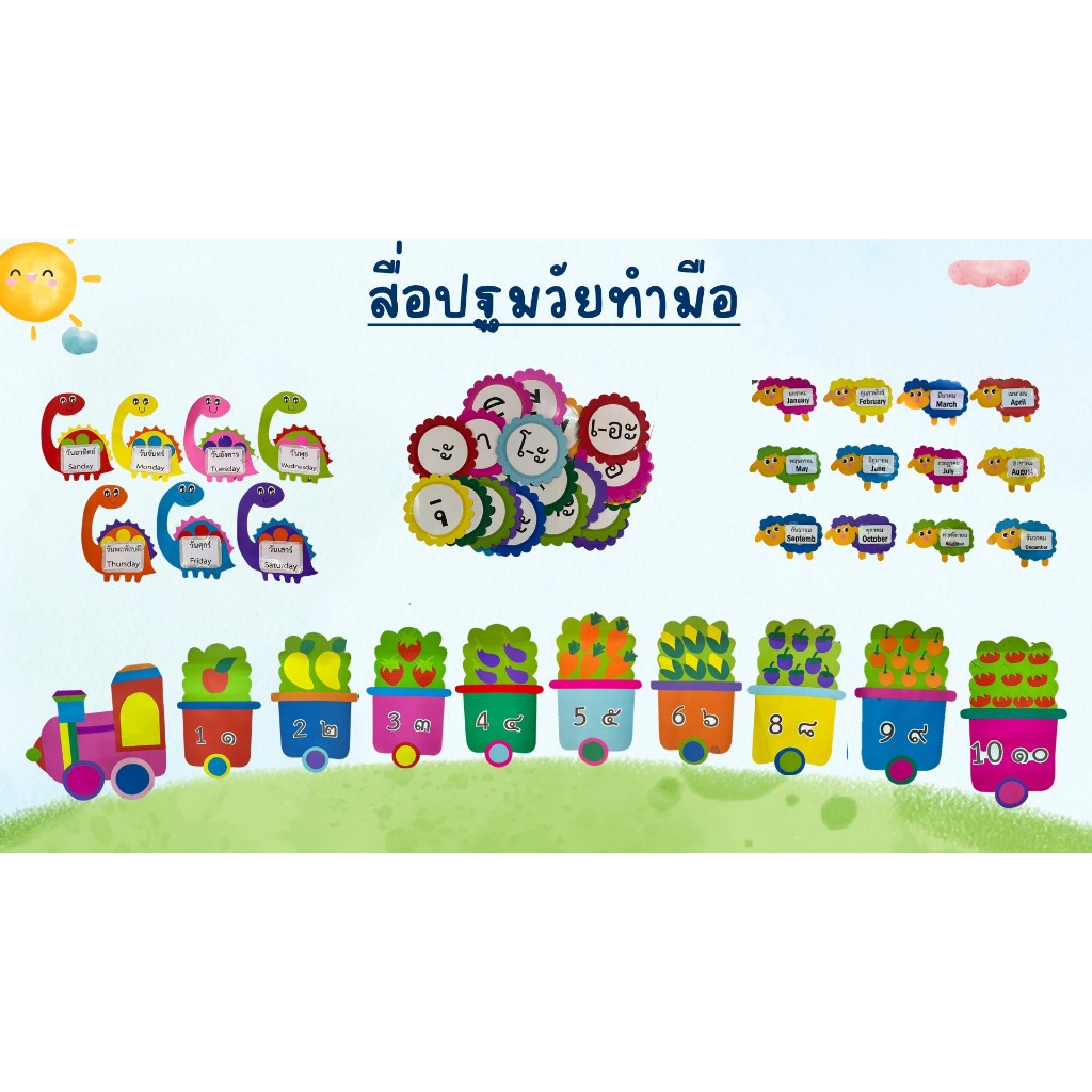 สื่อตกแต่งห้องเรียนชุด 1 สัปดาห์ มี 7 วัน สื่อครูอนุบาล สื่อปฐมวัย สื่อน่ารัก