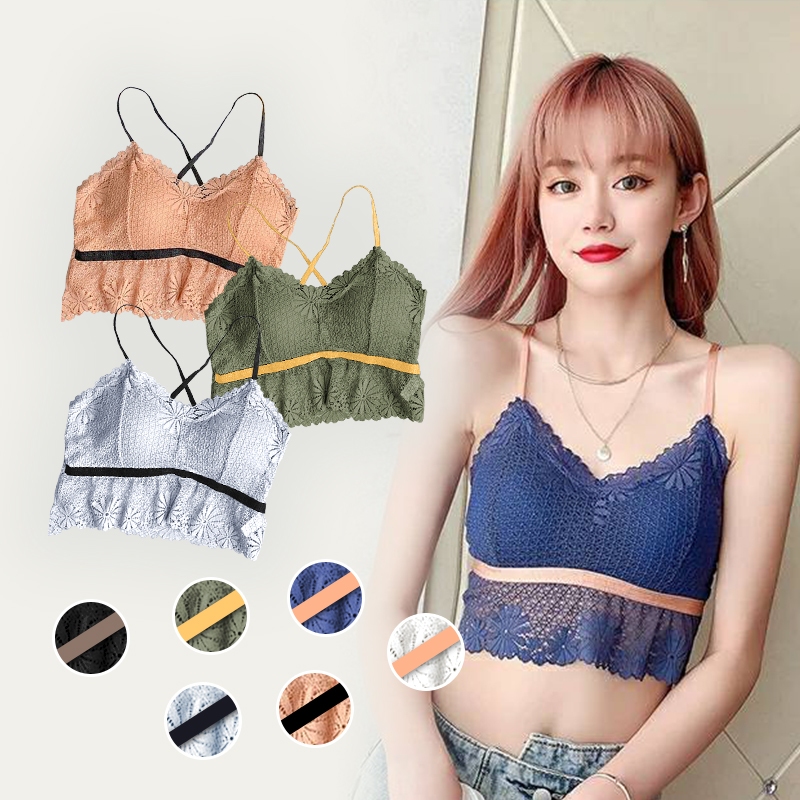 [ส่งจากไทย] 𝙎𝙩𝙪𝙙𝙞𝙤𝘽𝙧𝙖 #bra-110 บรา ลูกไม้ฝรั่งเศส ขอบล่างระบาย