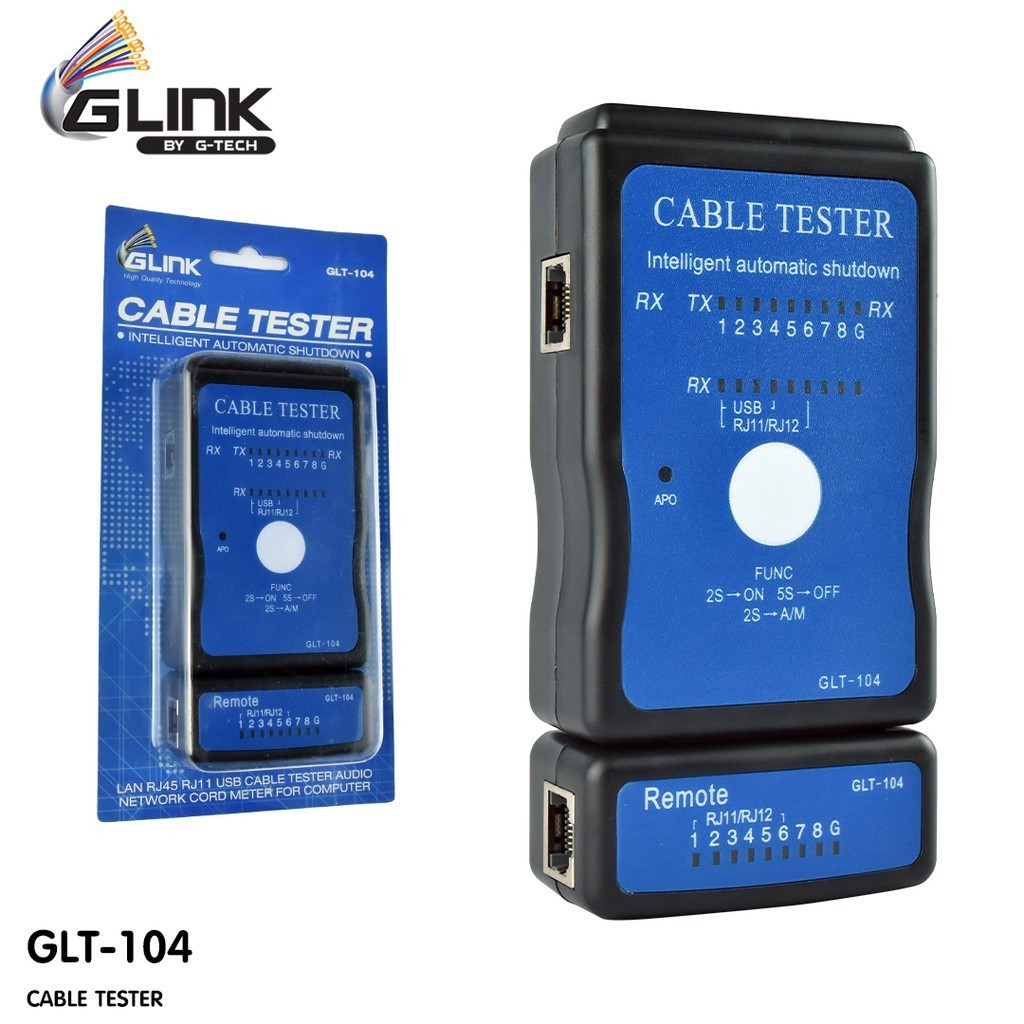 Glink GLT-104 Cable Tester อุปกรณ์วัดสัญญาณสายแลน