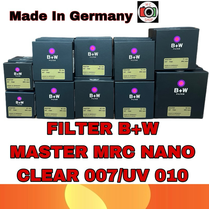 FILTER B+W MASTER MRC NANO CLEAR 007/UV 010  ขนาด 39-112mm ของแท้ 100%