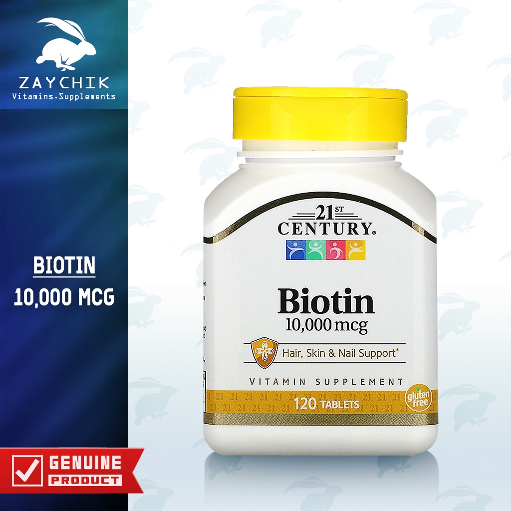 [พร้อมส่ง] 21st Century Biotin 10000 mcg ไบโอติน Vitamin B7 [ZAYCHIK]