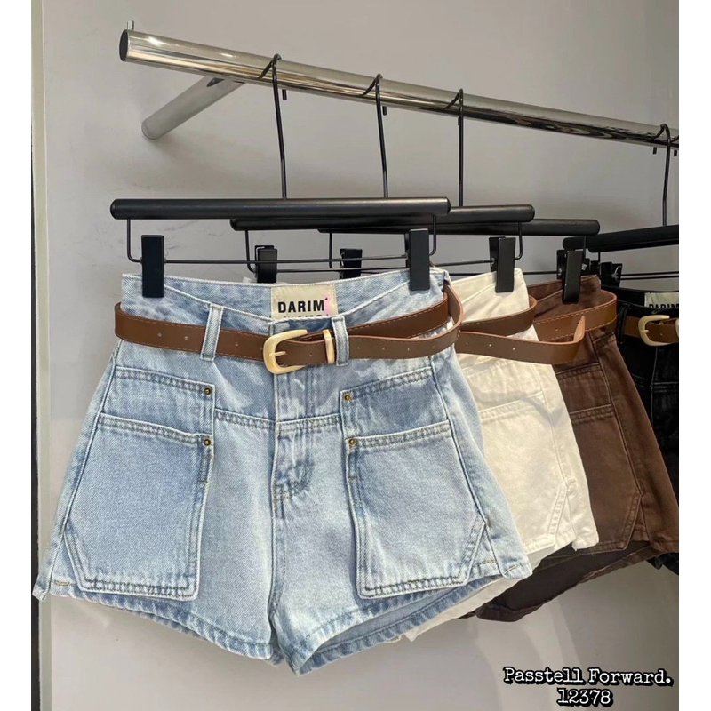 🇰🇷New🇰🇷  Korea darim denim shorts ขาสั้นยีนป้ายdarimรุ่นกระเป๋า ใส่ทรงสวยมากค่าา