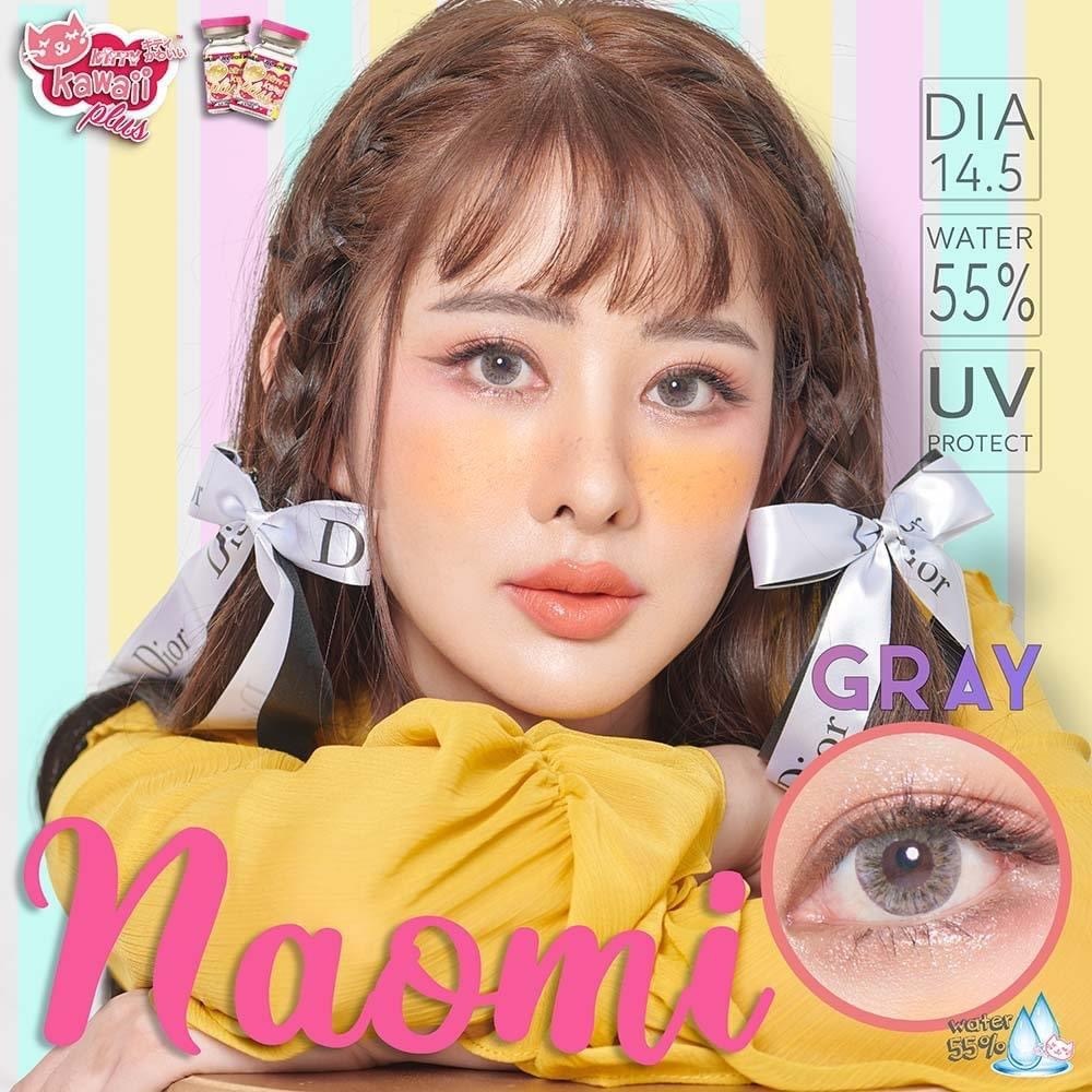 คอนแทคเลนส์ รุ่น Naomi Gray รุ่นฮิต ยี่ห้อ Kittykawaii คิตตี้คาวาอิ ขนาด 14.5 ตาวาวสวย
