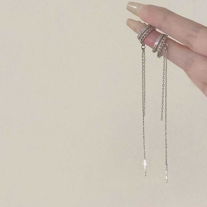 ต่างหูแบบหนีบคริสตัลห้อยโซ่ • Crystal Chain Ear cuff - รูปที่ 7