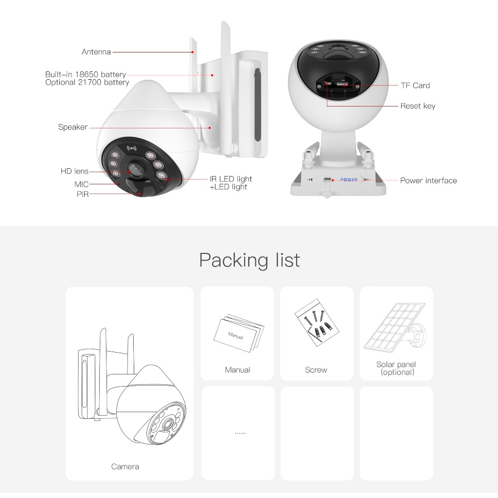 VSTARCAM CB69 WiFi SUPER HD 1296P 3MP กล้องวงจรปิดไร้สาย มีแผงโซล่าเซลล์+แบตเตอรี่ในตัว Ai + ตรวจจับ
