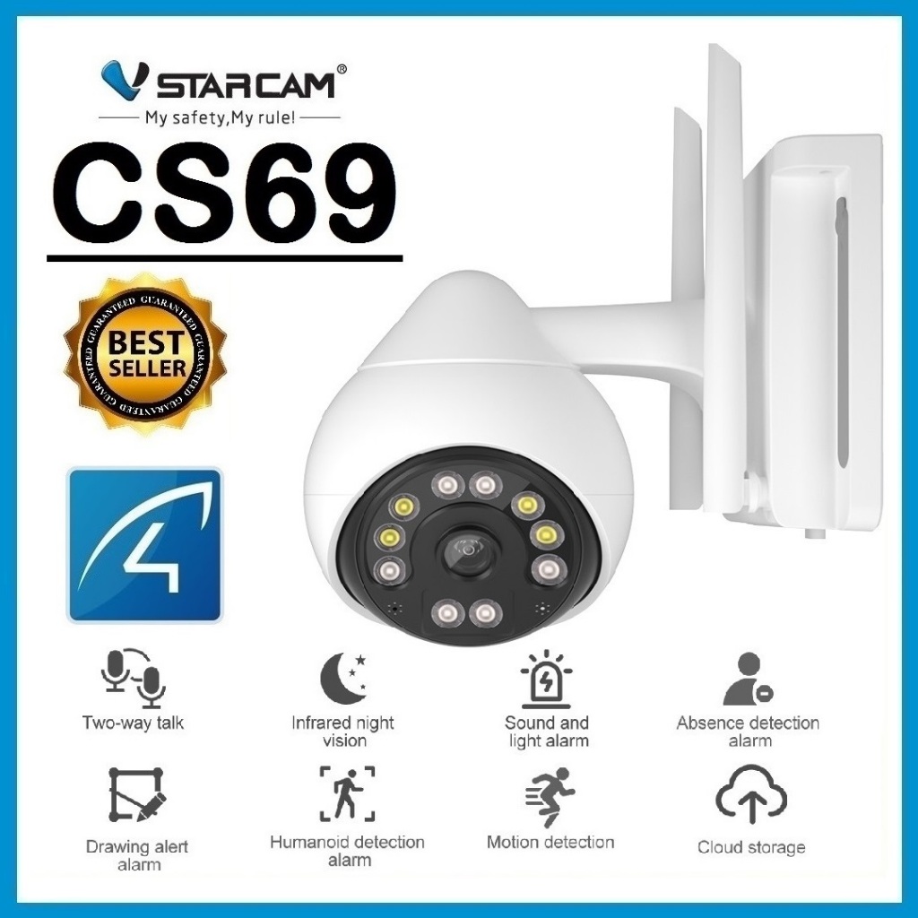 VSTARCAM CS69 SUPER HD 1296P 3.0MegaPixel H.264+ WiFi iP Camera กล้องวงจรปิดกันน้ำ