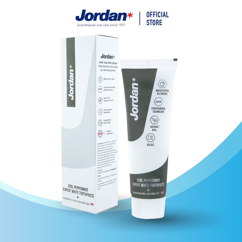 Jordan Expert white toothpaste 100g. ยาสีฟันจอร์แดน สูตรฟันขาว