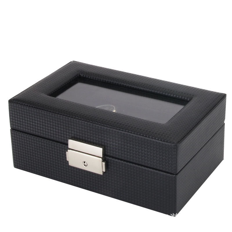 *พร้อมส่ง*กล่องนาฬิกา 3 เรือน กล่องใส่นาฬิกา (คาร์บอนไฟเบอร์สีดำ+ในPUหนัง) Watch Box
